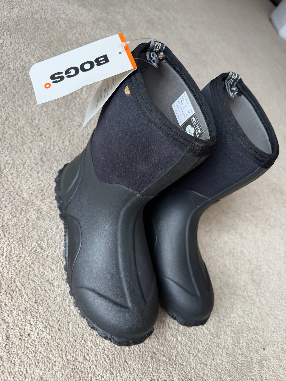 BOGS Black Waterproof Short Rain Boots